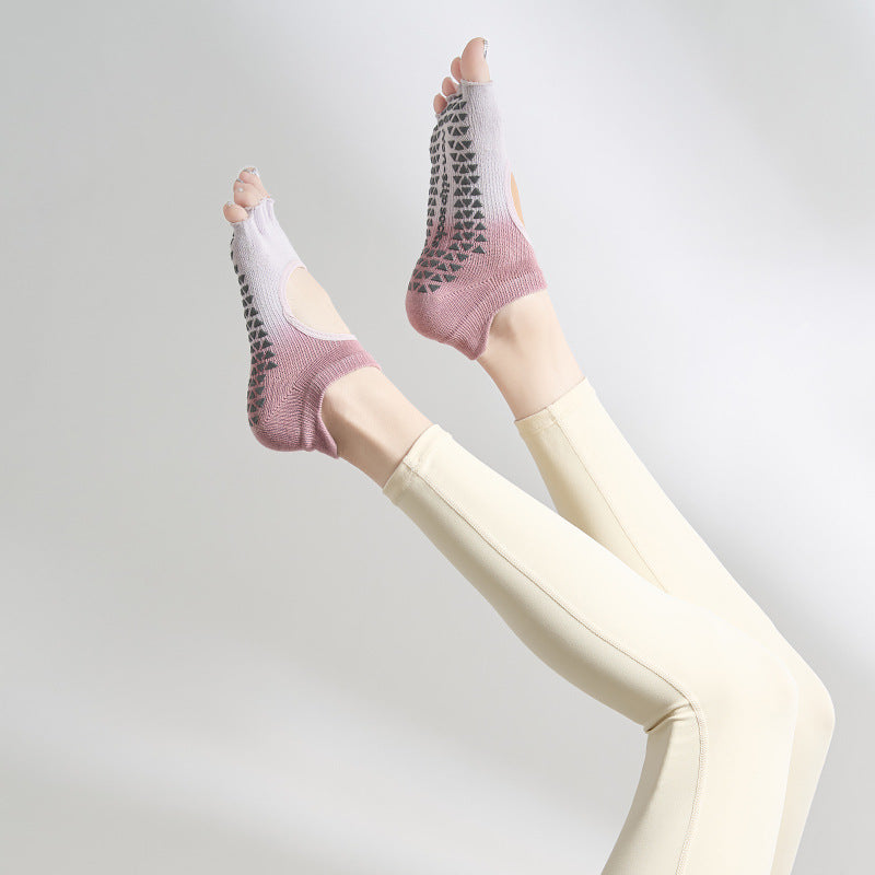 Gradient Half Toe Non Slip Grip Socks