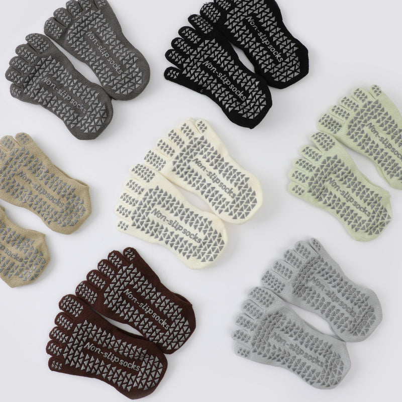 Solid Color Full Toe Non Slip Grip Socks