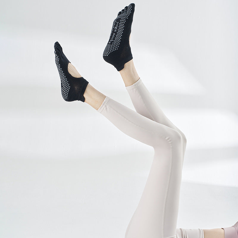 Non Slip Full Toe Open Back Grip Socks