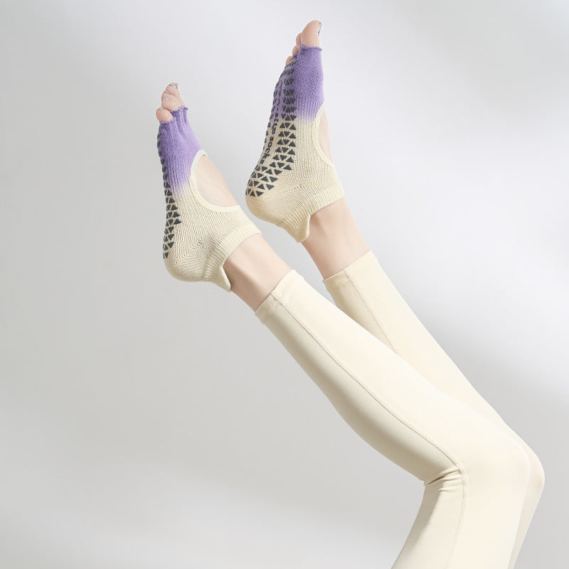 Gradient Half Toe Non Slip Grip Socks