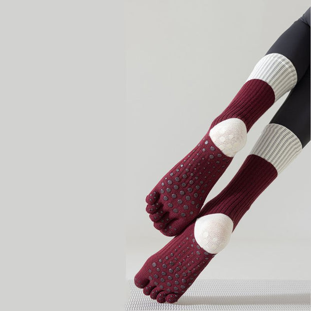 Color Block Long Grip Socks 3 pack