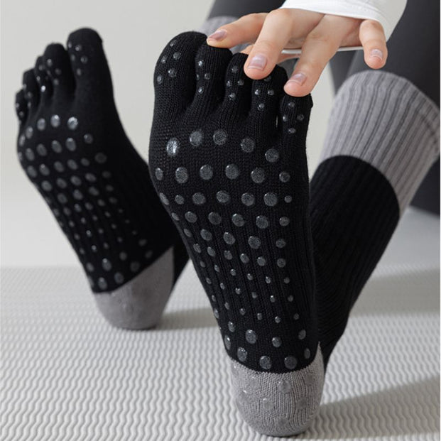 Color Block Long Grip Socks 3 pack