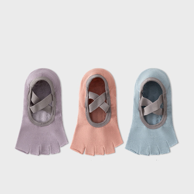 Open Toe Strap Grip Socks 3 Pack