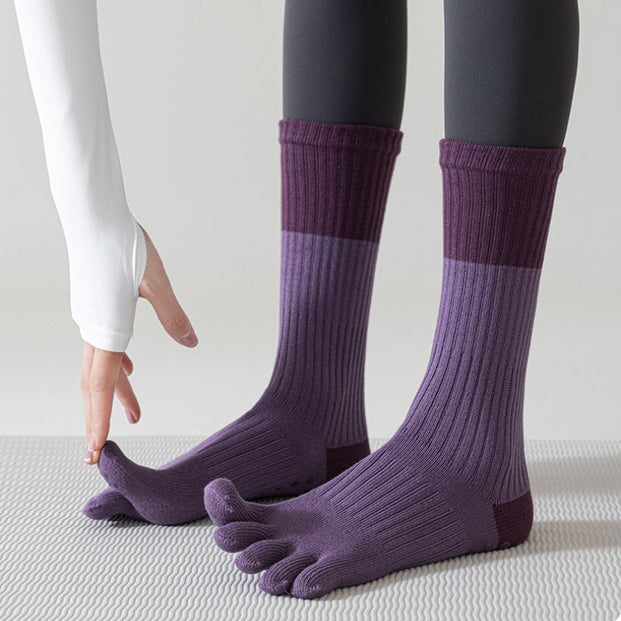 Color Block Long Grip Socks 3 pack