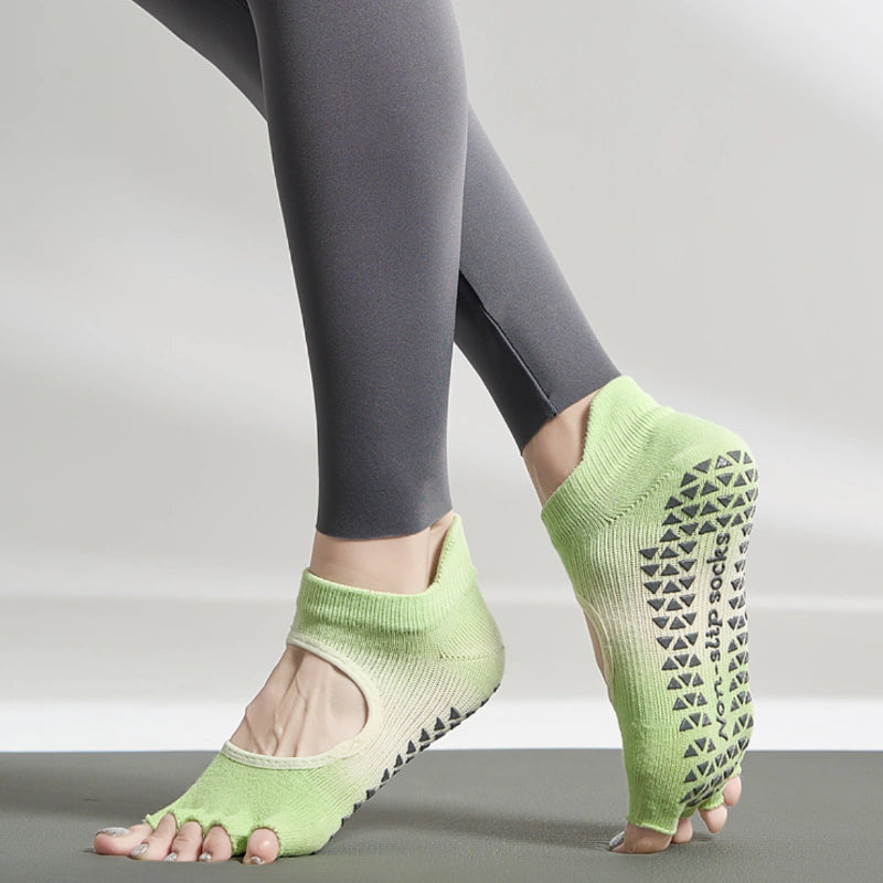 Gradient Half Toe Non Slip Grip Socks