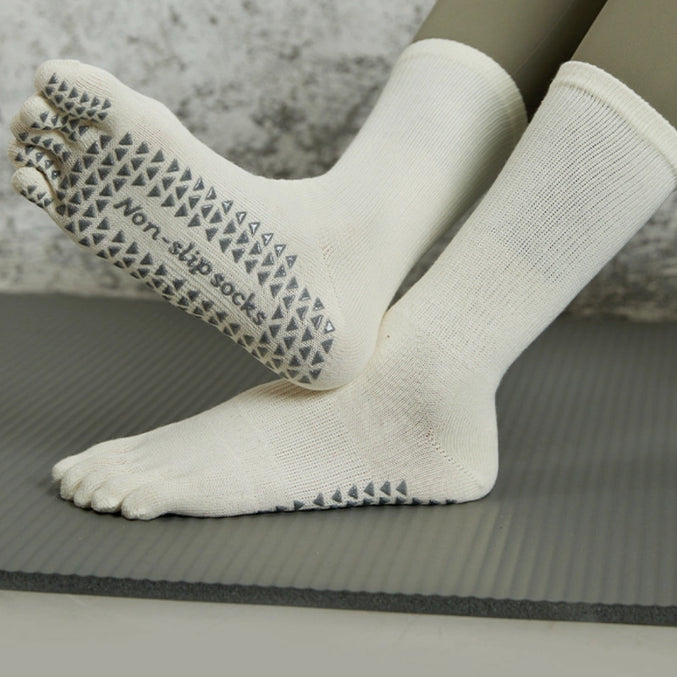 Solid Color Full Toe Non Slip Grip Socks