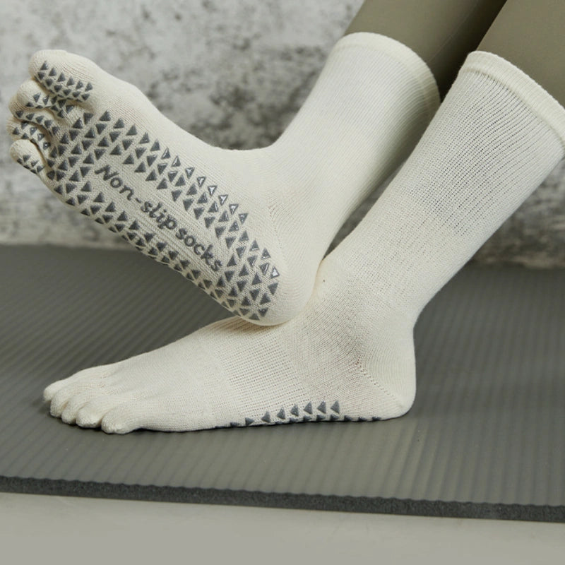 Solid Color Full Toe Non Slip Grip Socks