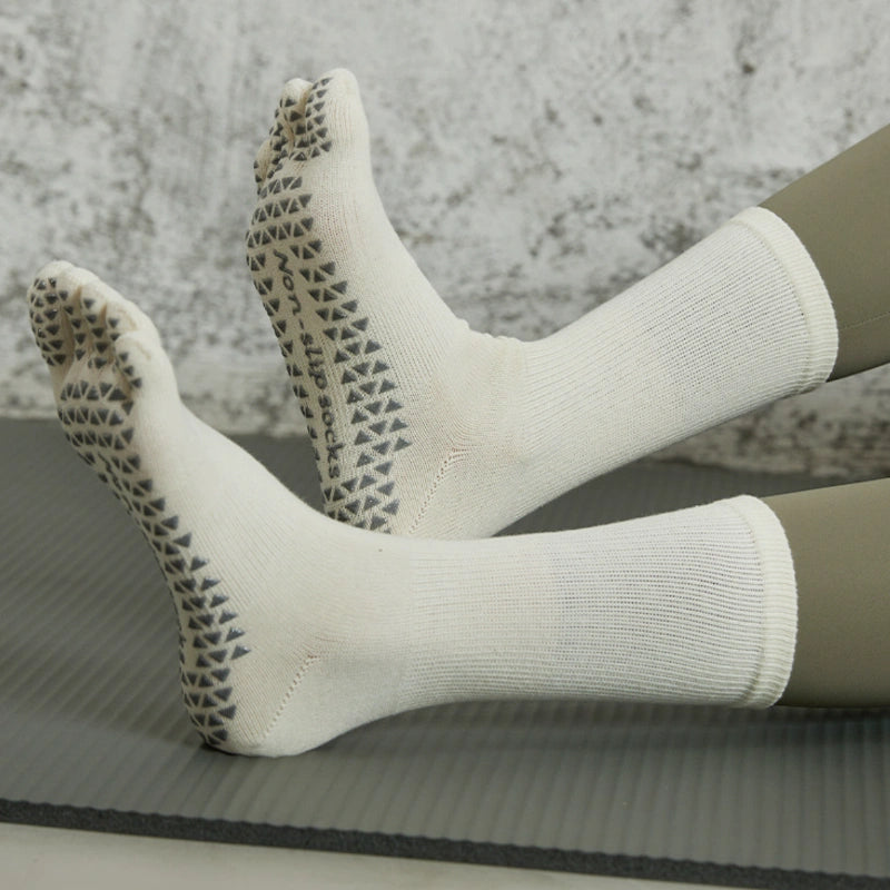 Solid Color Full Toe Non Slip Grip Socks