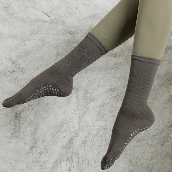 Solid Color Full Toe Non Slip Grip Socks