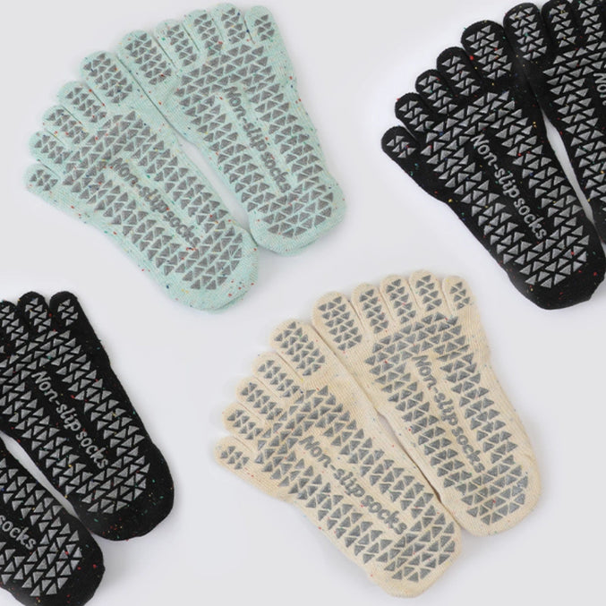 Lace-Up Five Toe Grip Socks 3 Pack