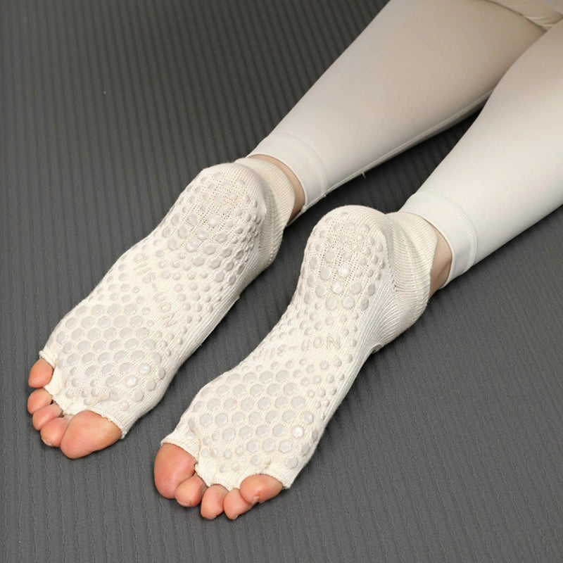Open Toe Non Slip Grip Toe Socks 3 Pack