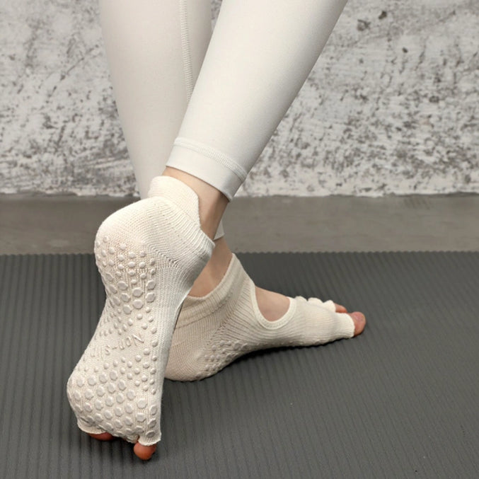 Open Toe Non Slip Grip Toe Socks 3 Pack