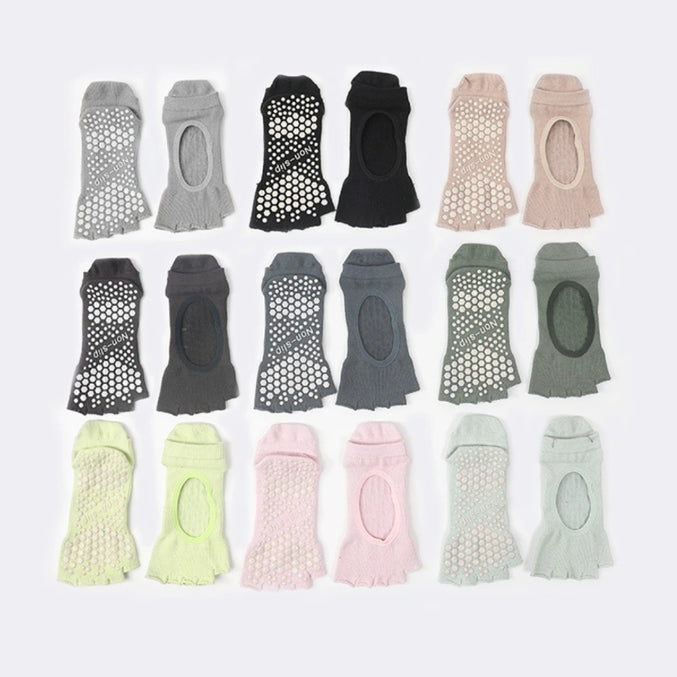 Open Toe Non Slip Grip Toe Socks 3 Pack