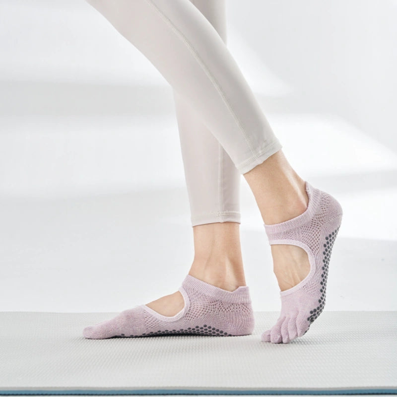 Non Slip Full Toe Open Back Grip Socks 3 pack