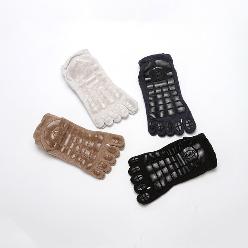 Heel Tab Cotton Grip Toe Socks 4 Pack
