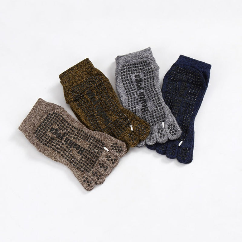 Men’s Non Slip Grip Toe Socks 4 Pack