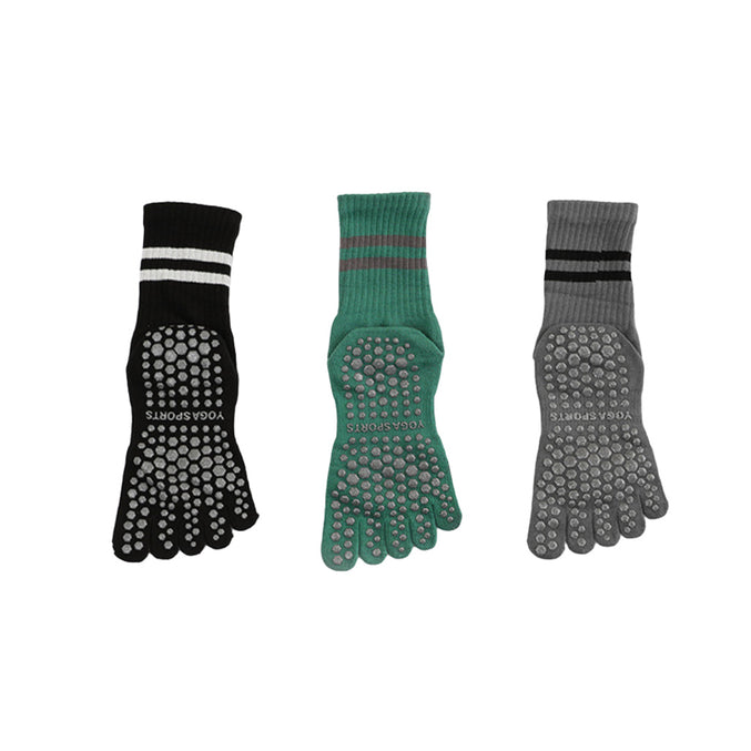 Mid Calf Striped Toe Socks 3 Pack