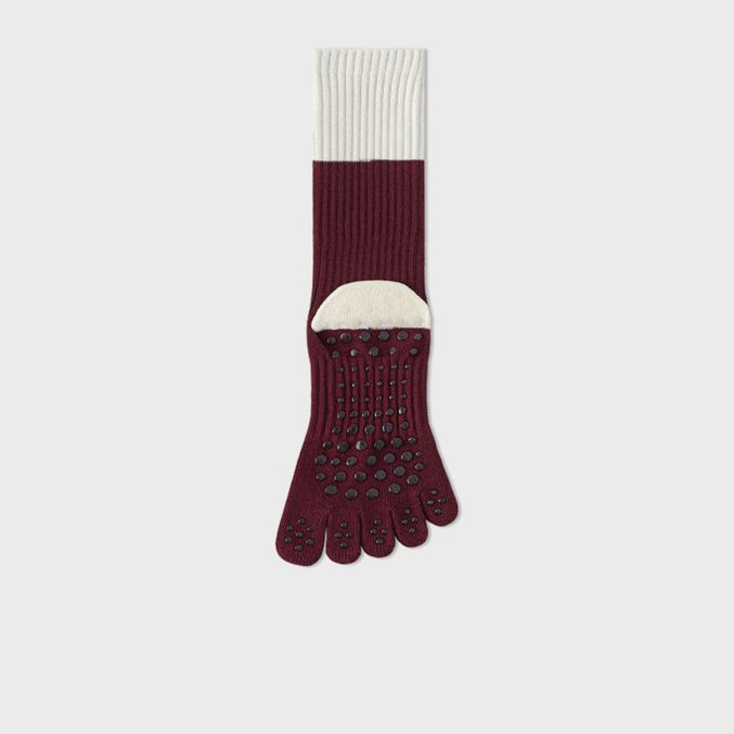 Color Block Long Grip Socks