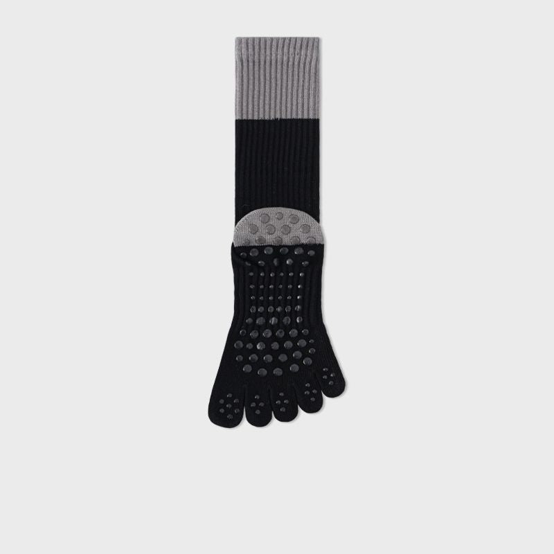 Color Block Long Grip Socks