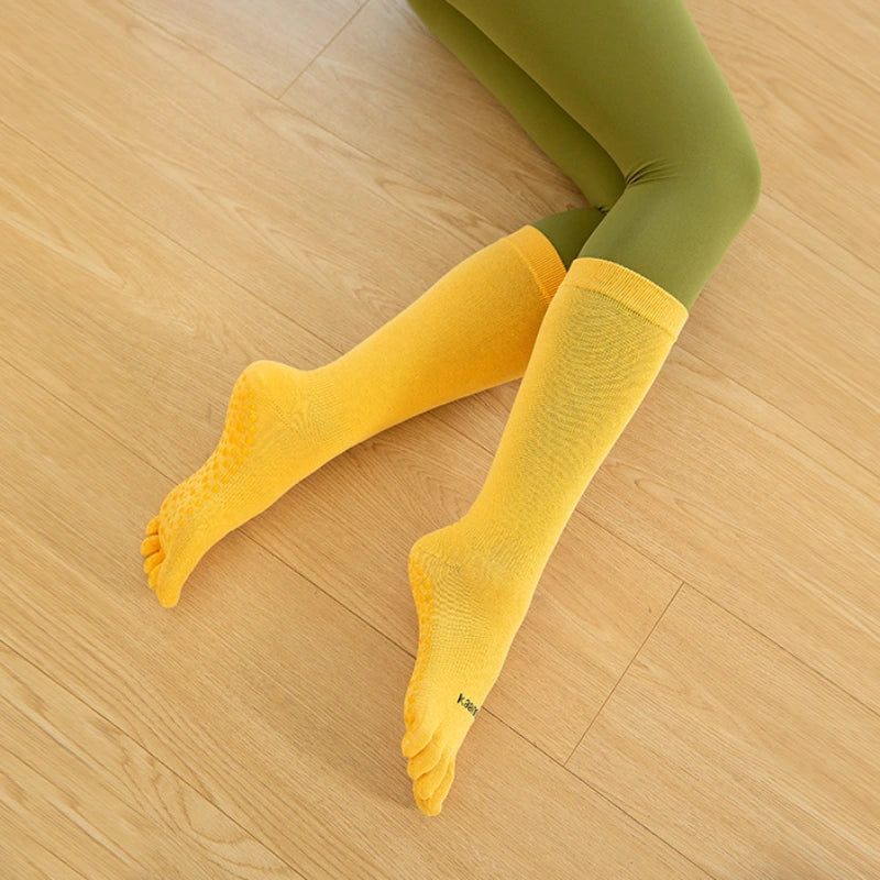 Mid Calf Grip Toe Socks