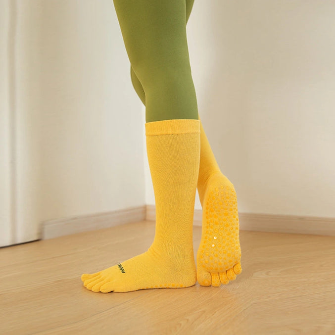 Mid Calf Grip Toe Socks