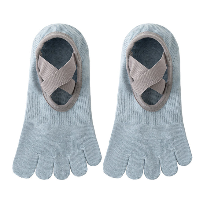 Cross Strap Grip Toe Socks