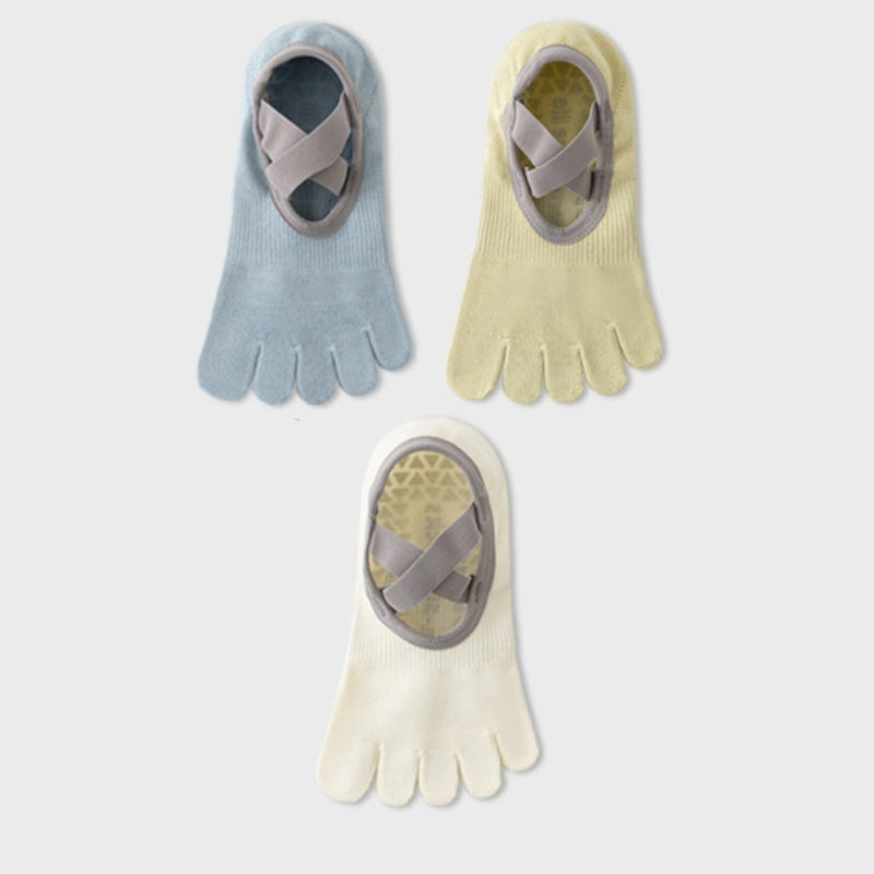 Cross Strap Grip Toe Socks