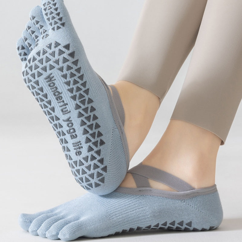 Cross Strap Grip Toe Socks