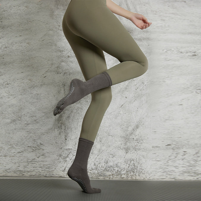 Solid Color Full Toe Non Slip Grip Socks