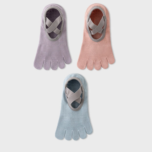 Cross Strap Grip Toe Socks set