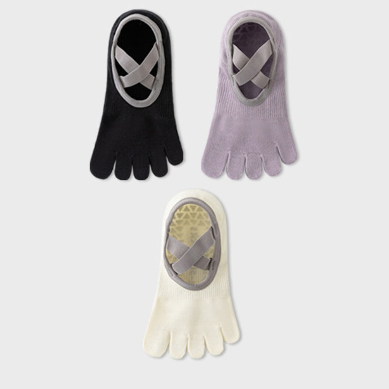 Cross Strap Grip Toe Socks set