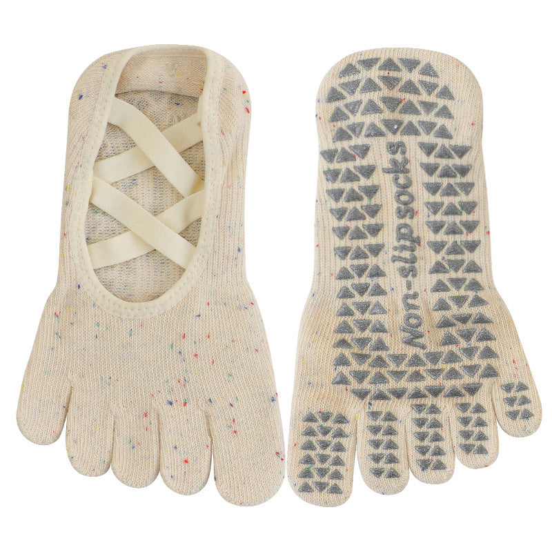 Lace-Up Five Toe Grip Socks 3 Pack