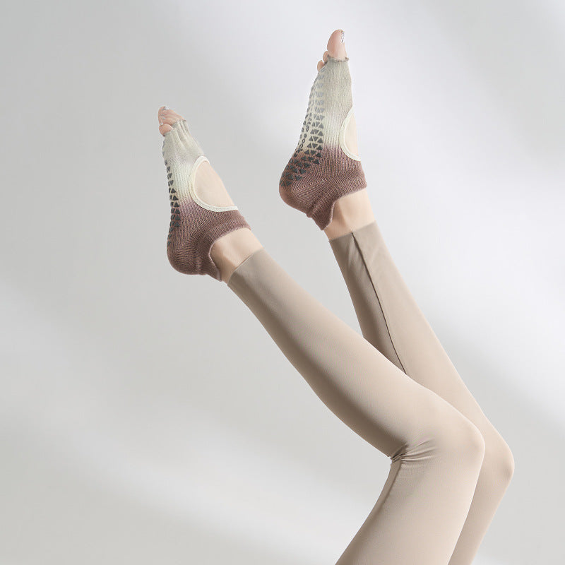 Gradient Half Toe Non Slip Grip Socks
