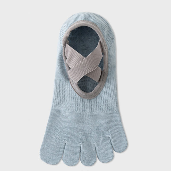 Cross Strap Grip Toe Socks