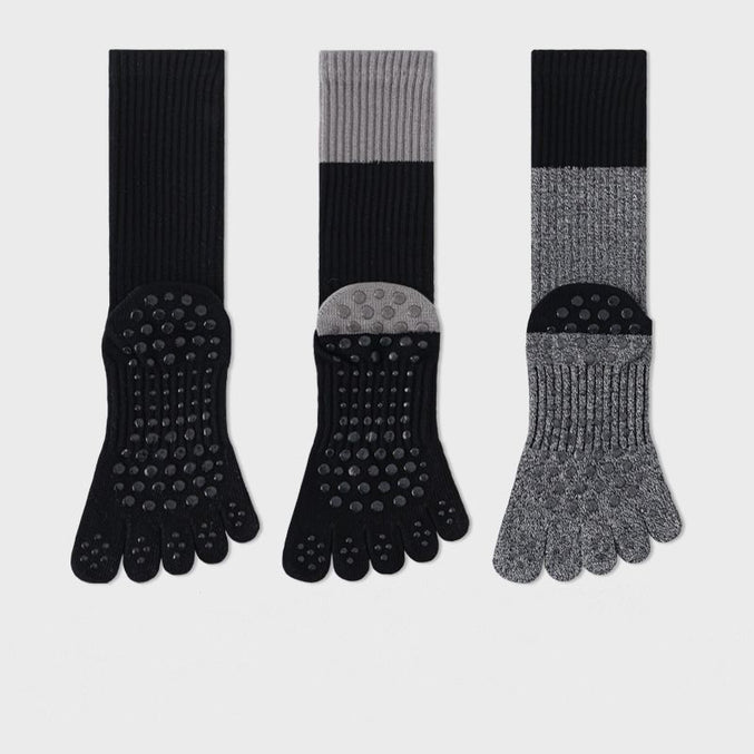 Color Block Long Grip Socks