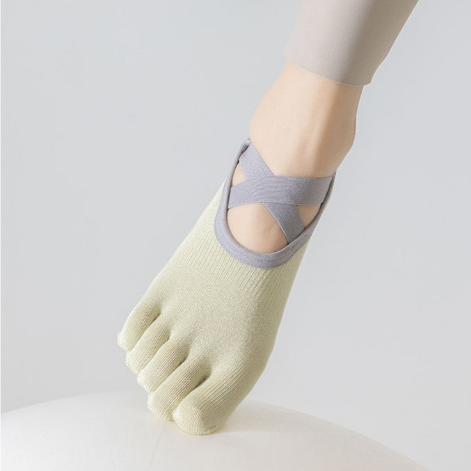 Cross Strap Grip Toe Socks