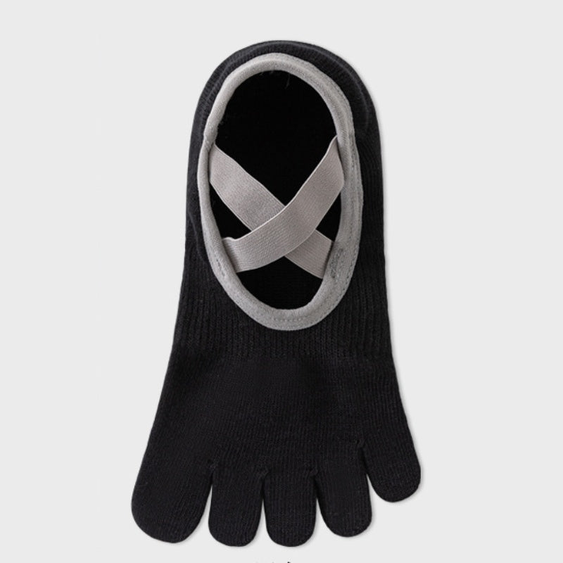 Cross Strap Grip Toe Socks