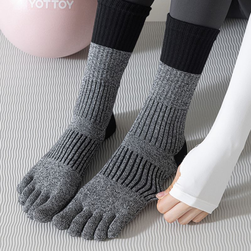 Color Block Long Grip Socks