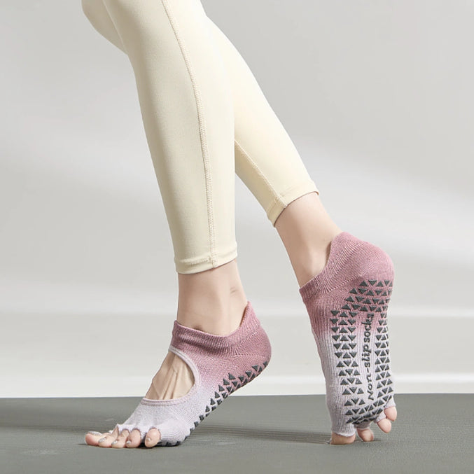 Gradient Half Toe Non Slip Grip Socks