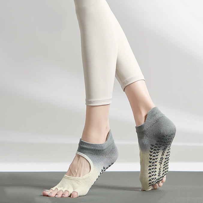 Gradient Half Toe Non Slip Grip Socks
