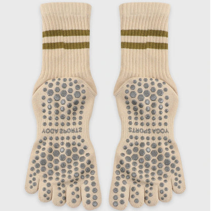 Mid Calf Striped Toe Socks set