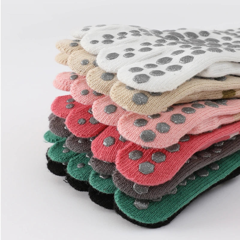 Mid Calf Striped Toe Socks 3 Pack