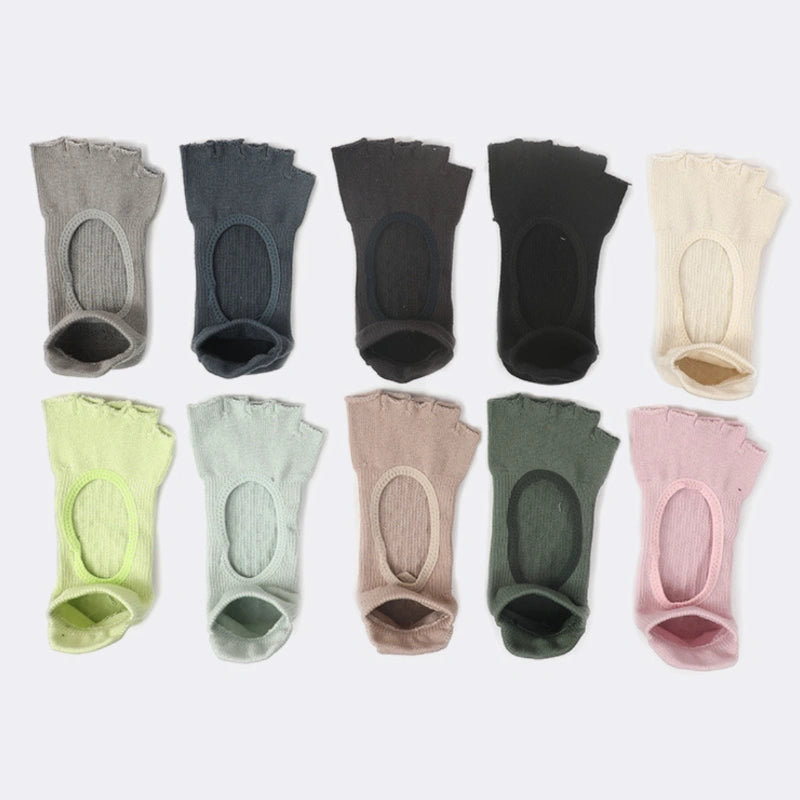 Open Toe Non Slip Grip Toe Socks 3 Pack