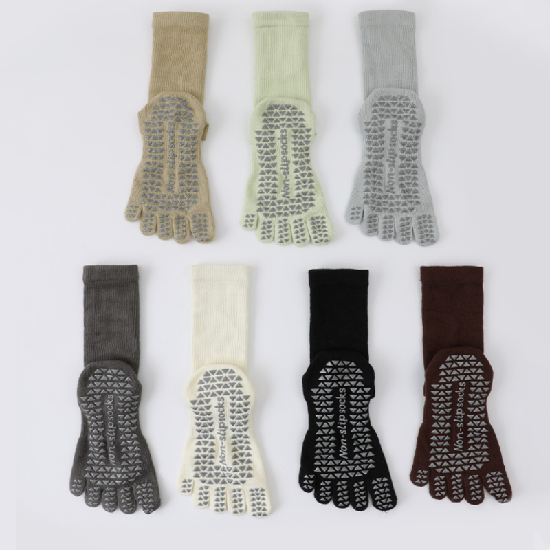 Solid Color Full Toe Non Slip Grip Socks